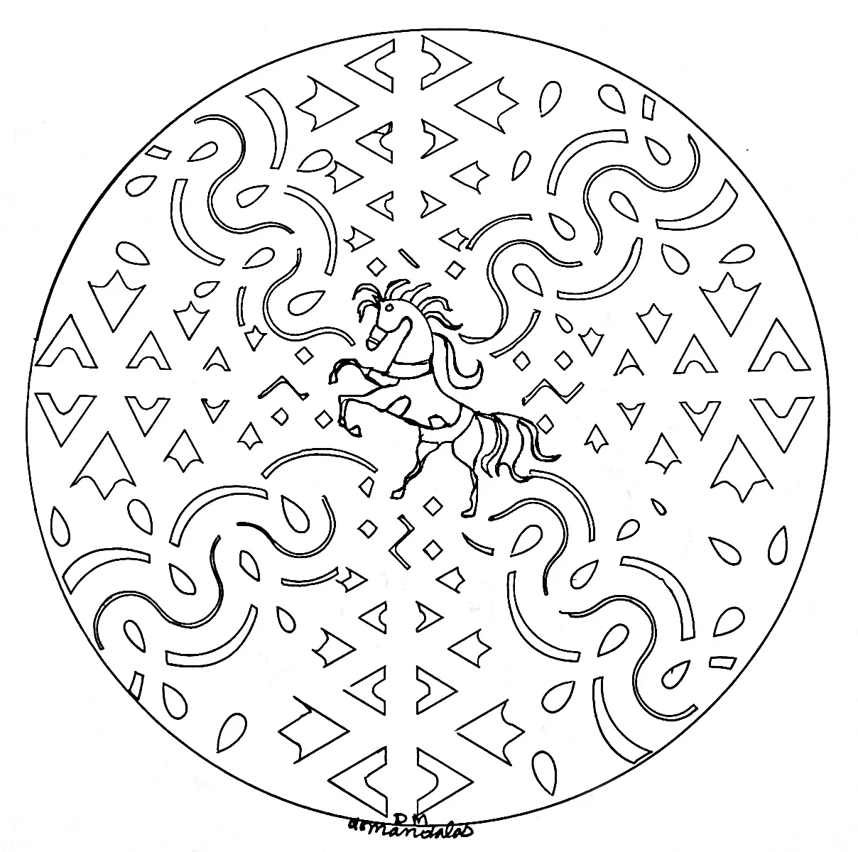 Mandala cheval (Animales)