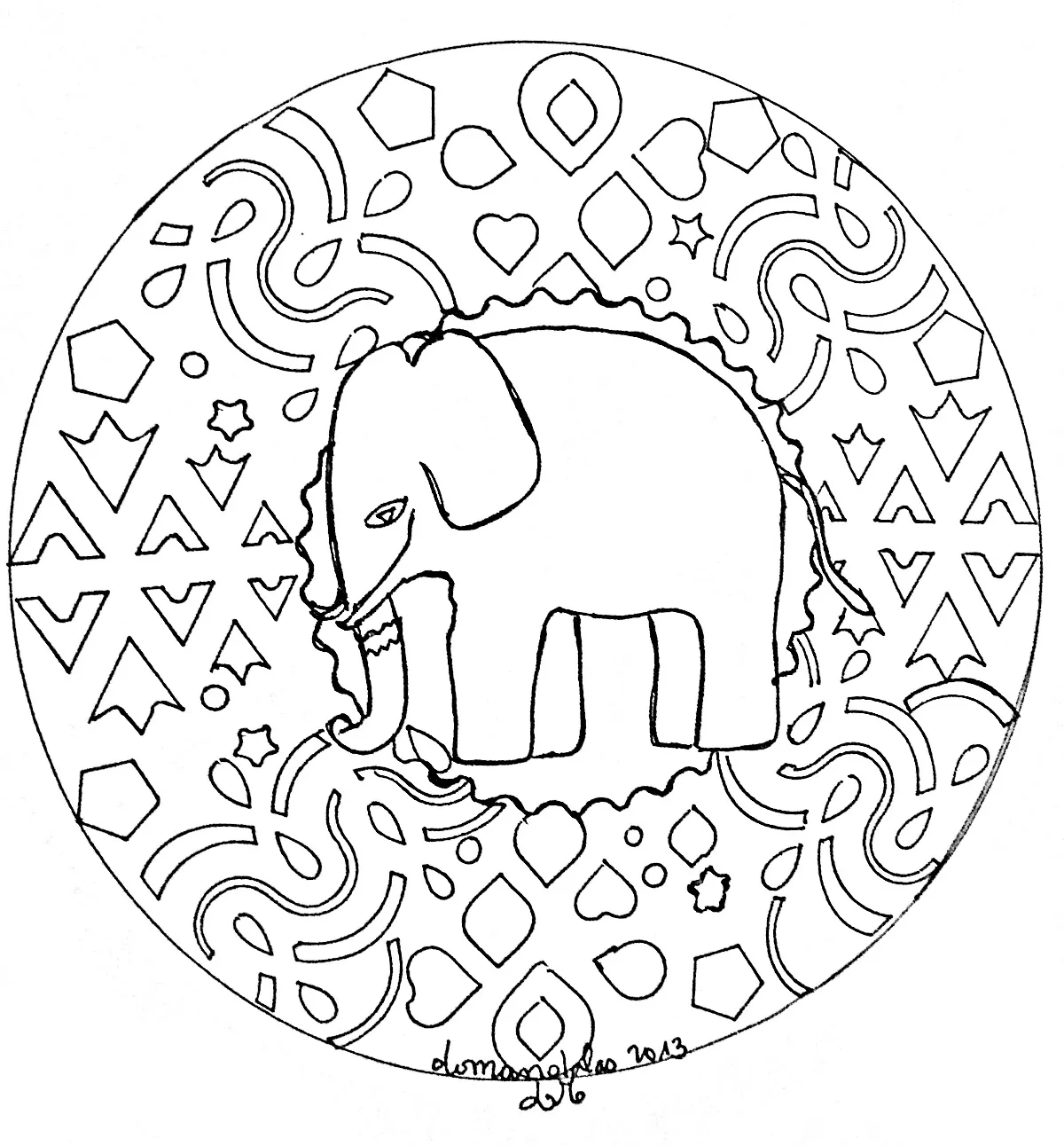 Mandala elefante (Animales)