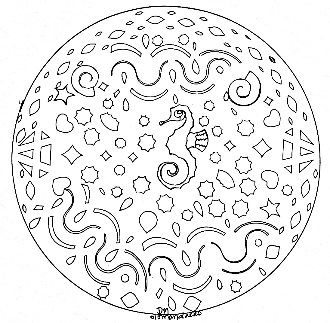 Animales : Mandala hippocampe Animales : Mandala hippocampe