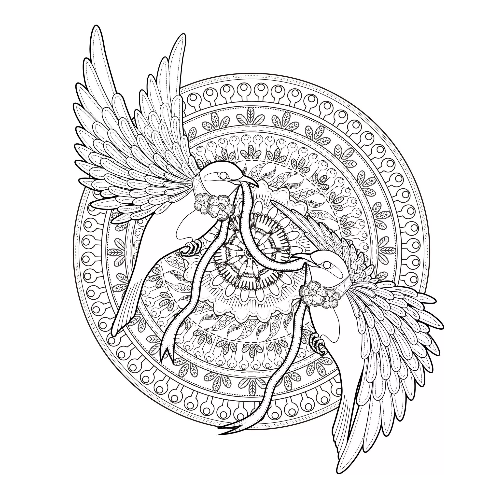 Mandala golondrinas de primavera (Animales)