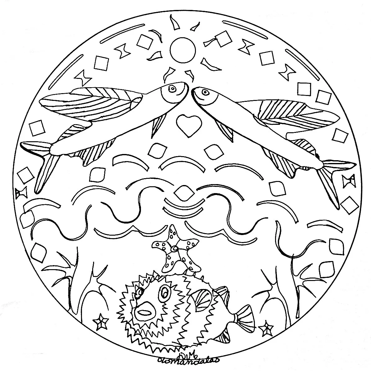Fondo marino de peces mandala (Animales)