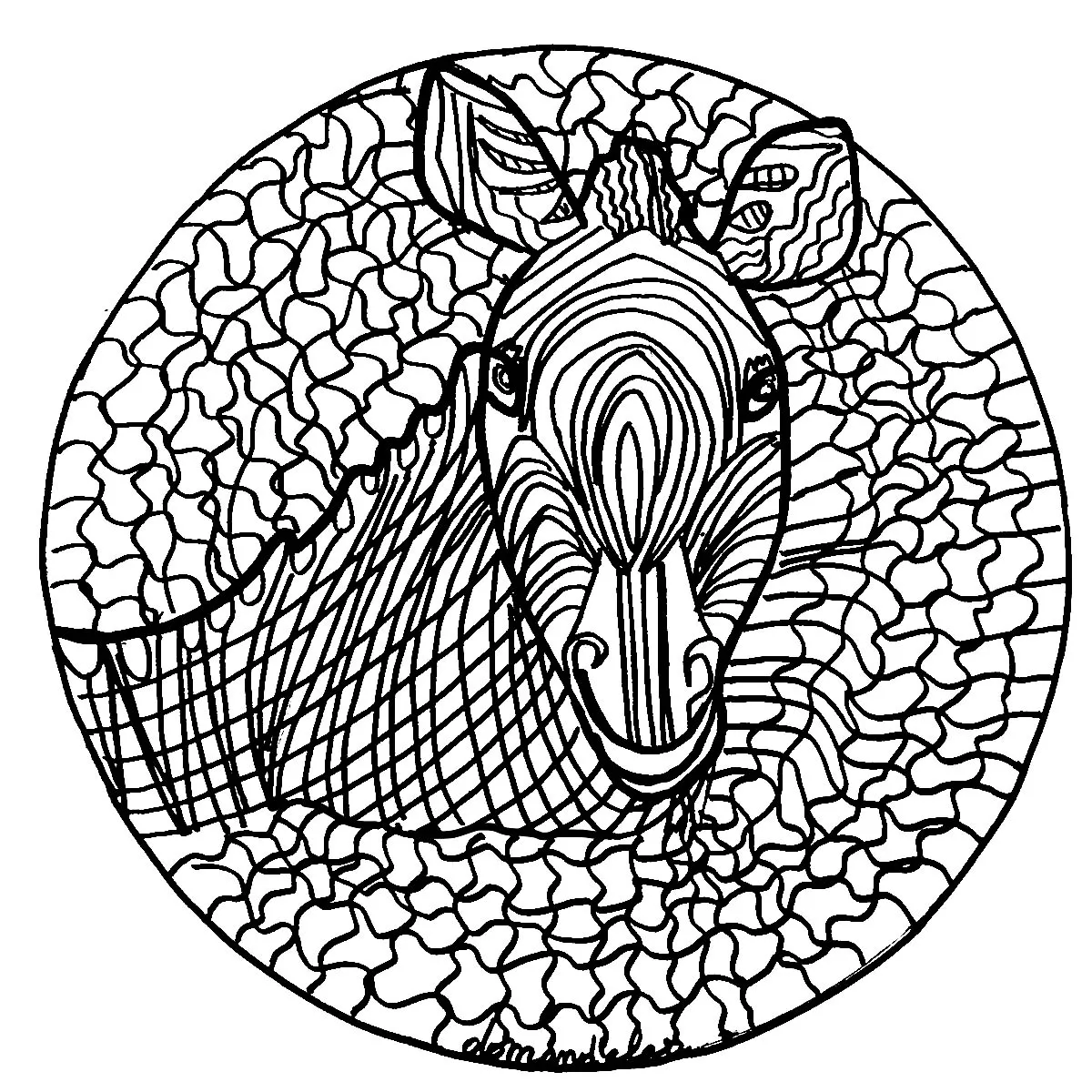 Mandala cebra normal (Animales)