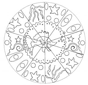 Mandala sencillo de peces