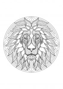 Mandala cabeza de león   4