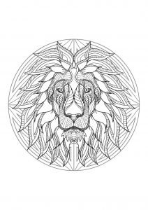 Mandala cabeza de león - 4 (Animales)