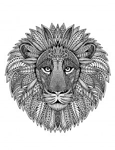 Mandala con cabeza de león