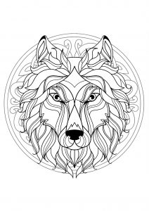 Mandala cabeza de lobo - 4 (Animales)