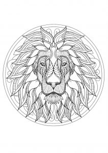 Mandala cabeza de león - 1