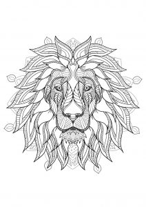 Mandala cabeza de león - 2 (Animales)