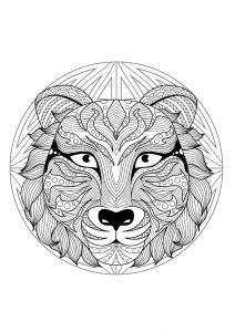 Mandala cabeza de tigre - 2 (Animales)