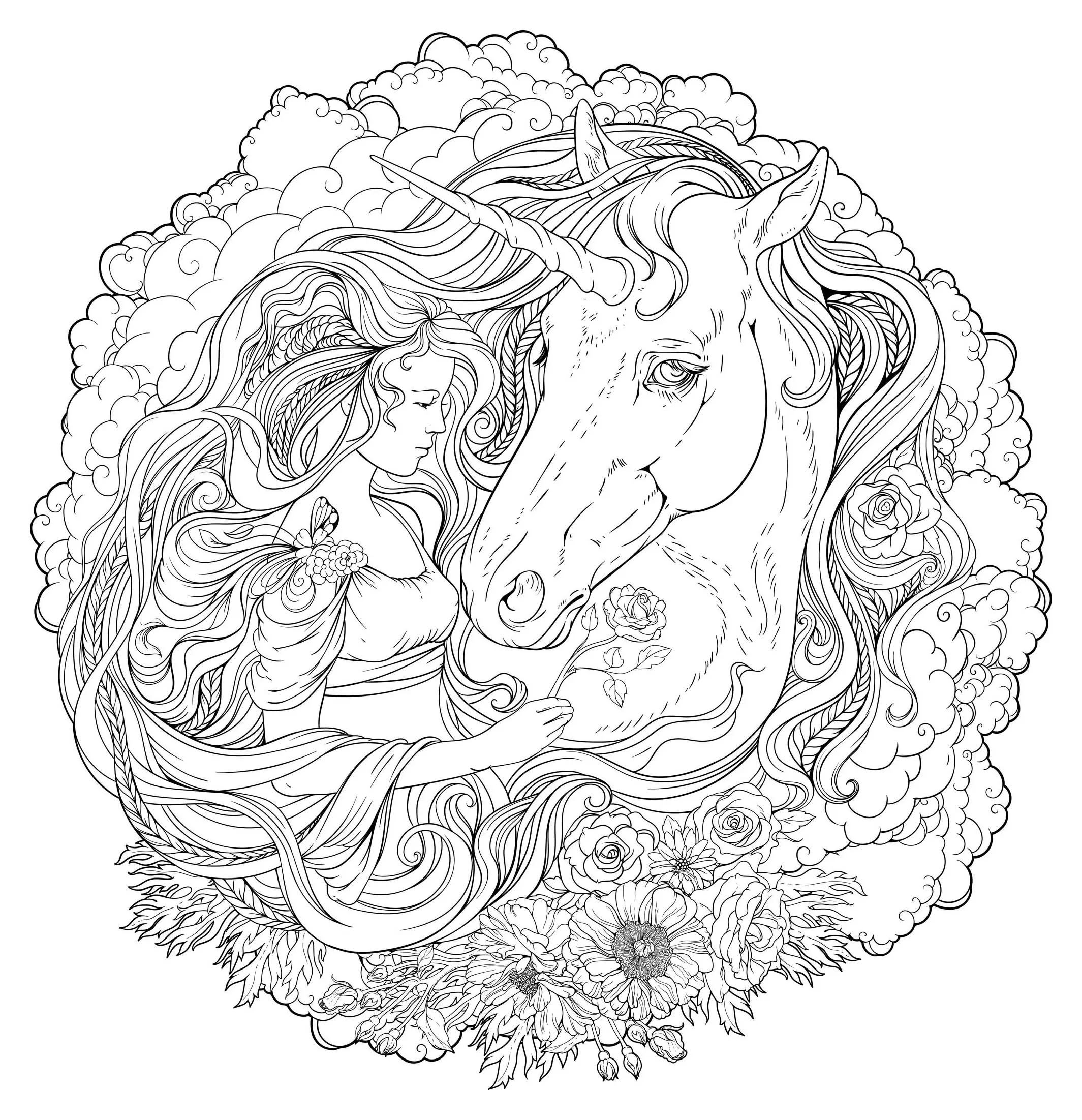 Mandala-niña-y-unicornio (Personajes)