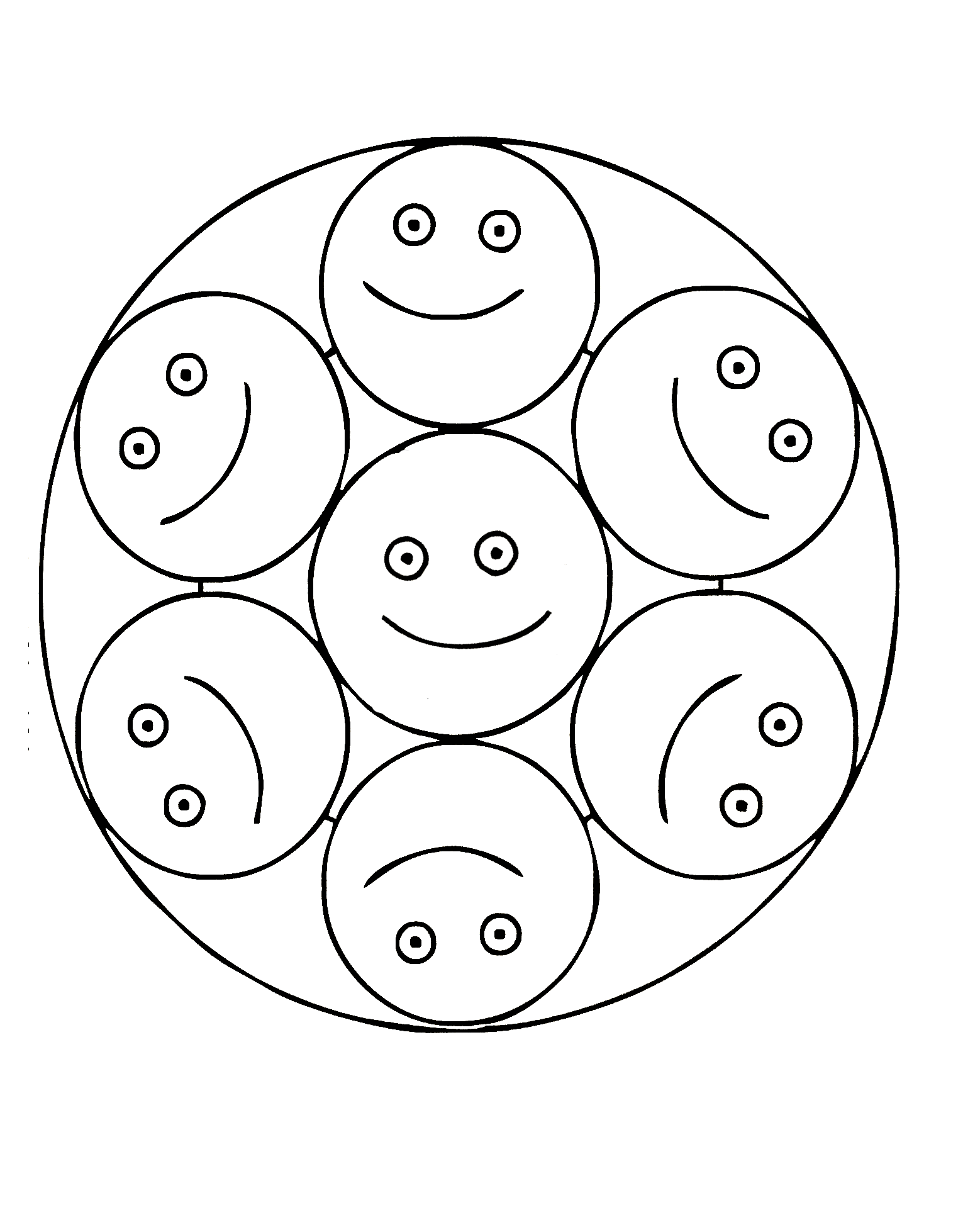 Mandala muy sencillo con smileys