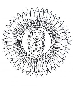 Mandala con carácter indio. De ti depende encontrar los colores más bonitos para darle vida (Personajes)