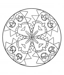 Un mandala sencillo formado por máscaras de carnaval (Personajes)