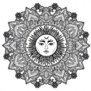Mandala solar en el centro