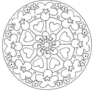 Mandala De Flores Y Corazones