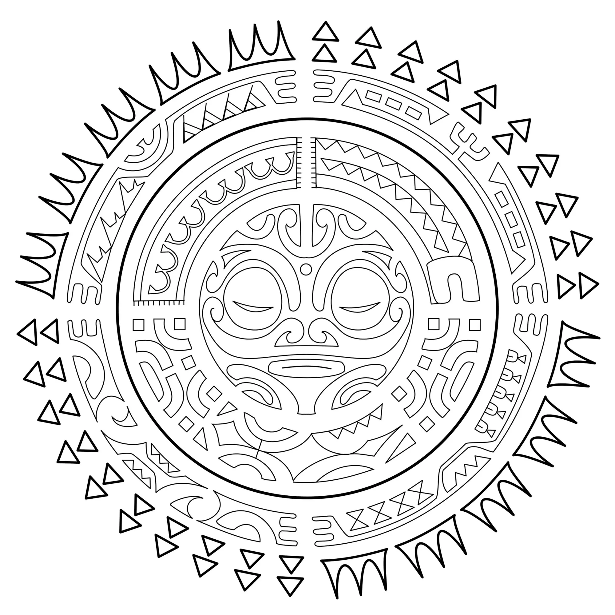 Tatuaje polinesio : El sol (Inspiration / Idées de Tatouages Mandalas)