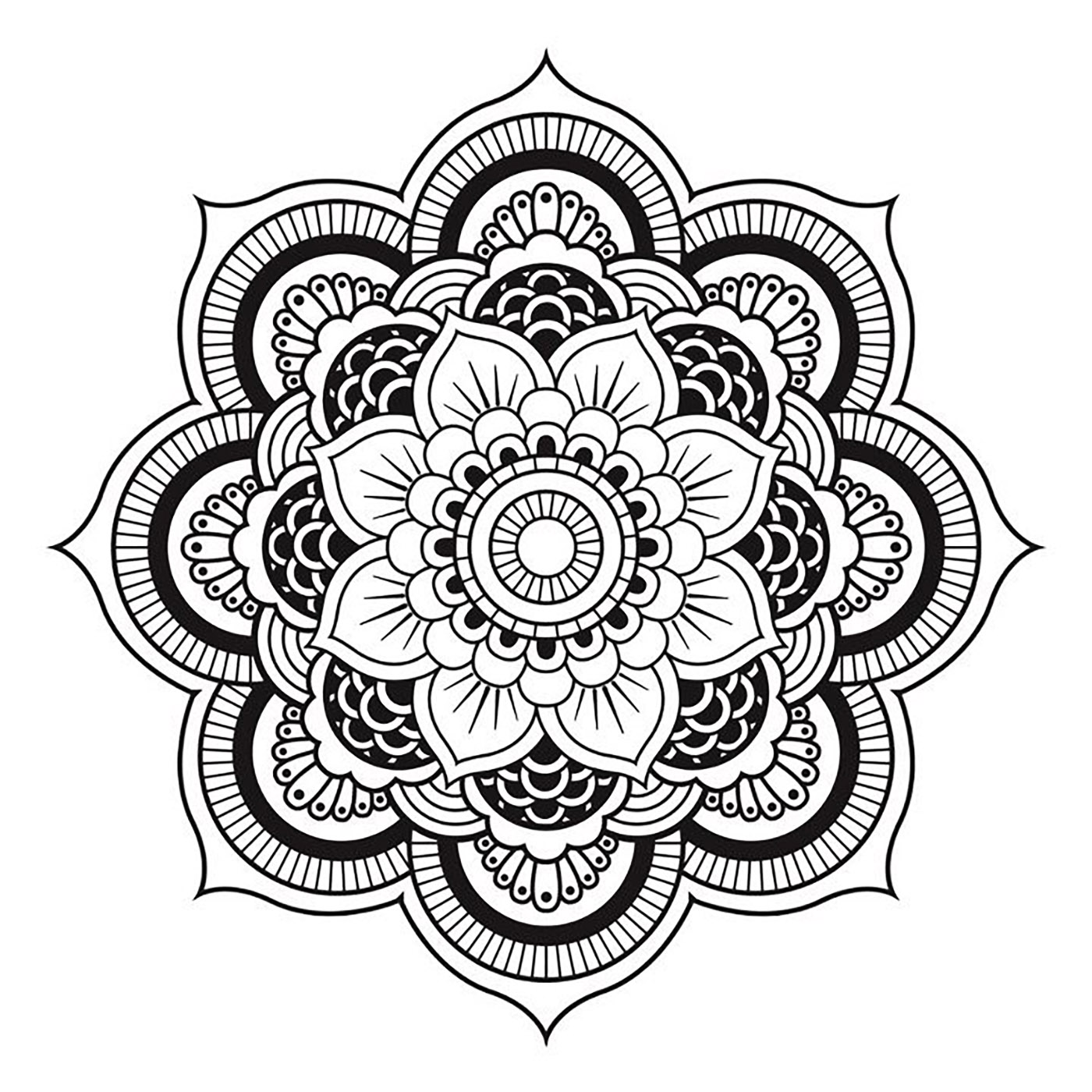 Mandala sencillo y regular, adecuado para un tatuaje en el hombro