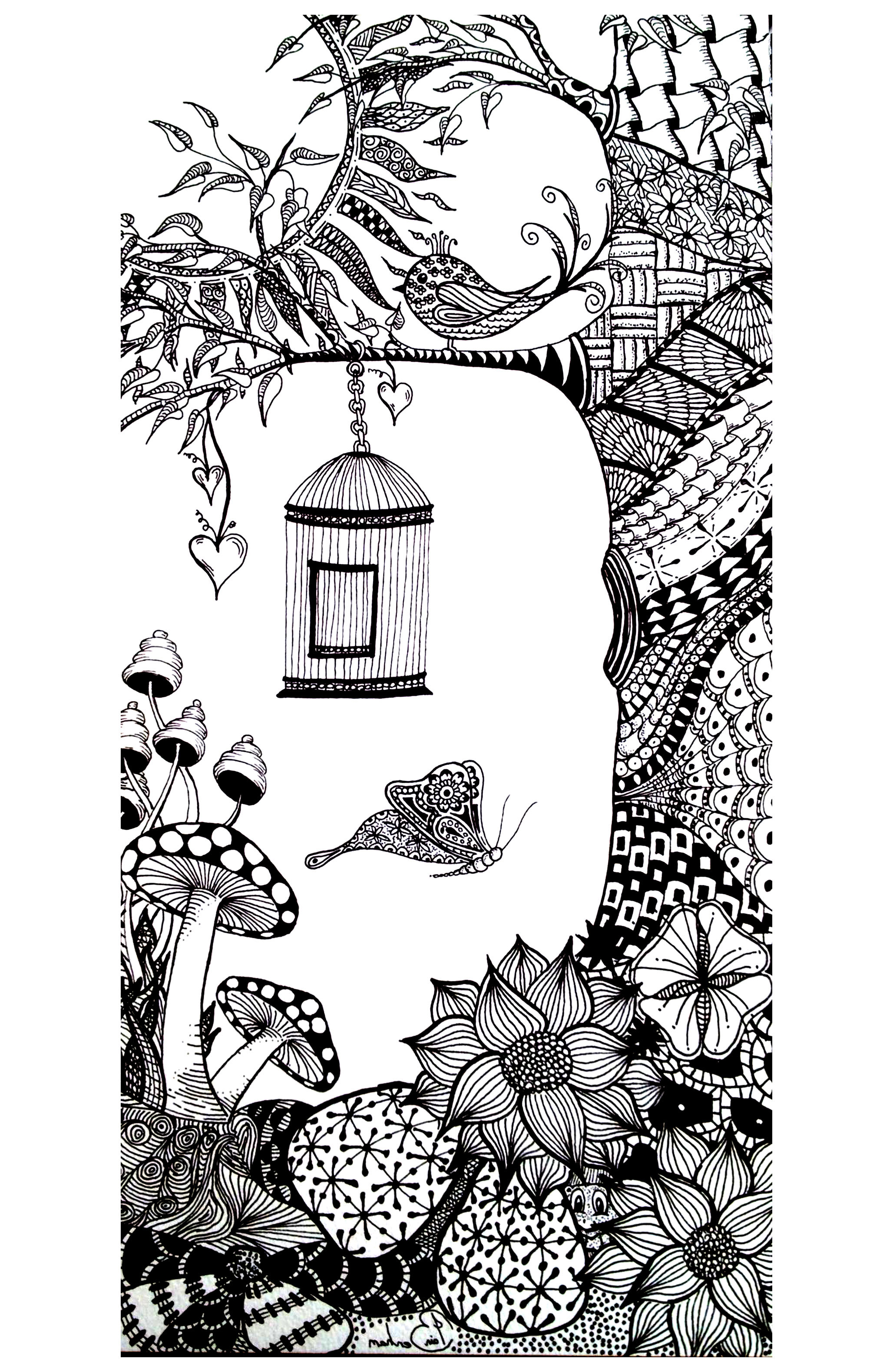 Cage-papillon-adulte (¡Descubre nuestros Mandalas gratis!)