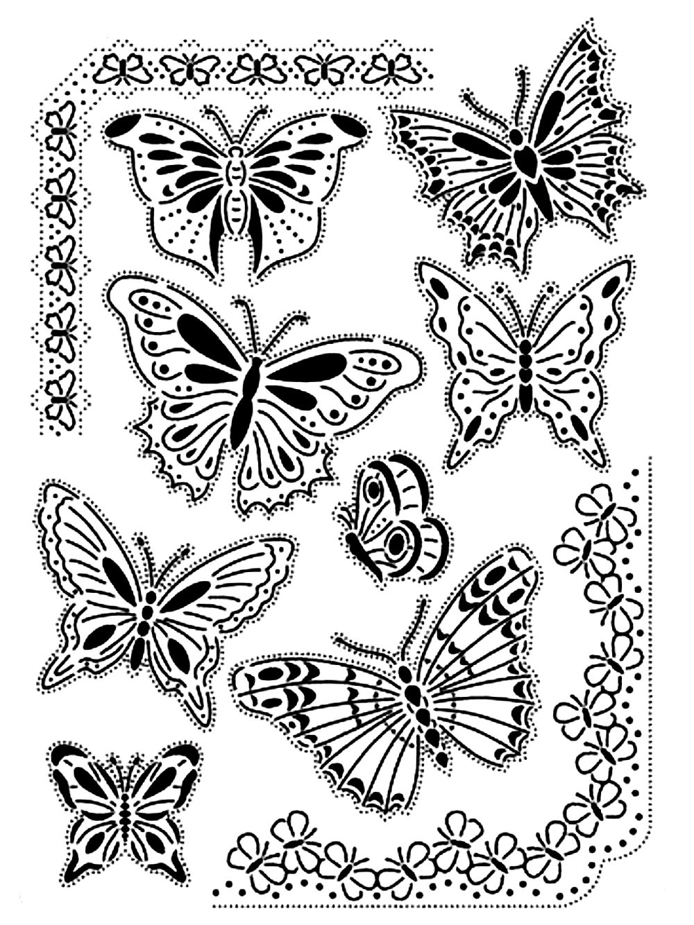 Mariposas vintage-colorear-adulto (Insectes)