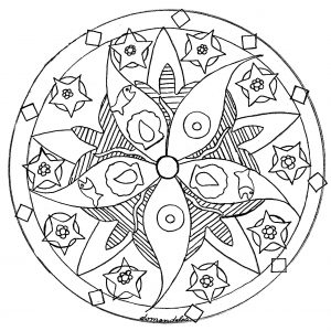 Mandala estrella de mar y pez