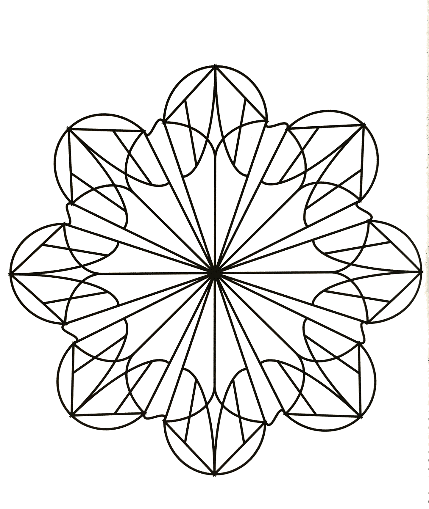 Colorear-mandala-forma-flor-libre (Patrones geométricos)