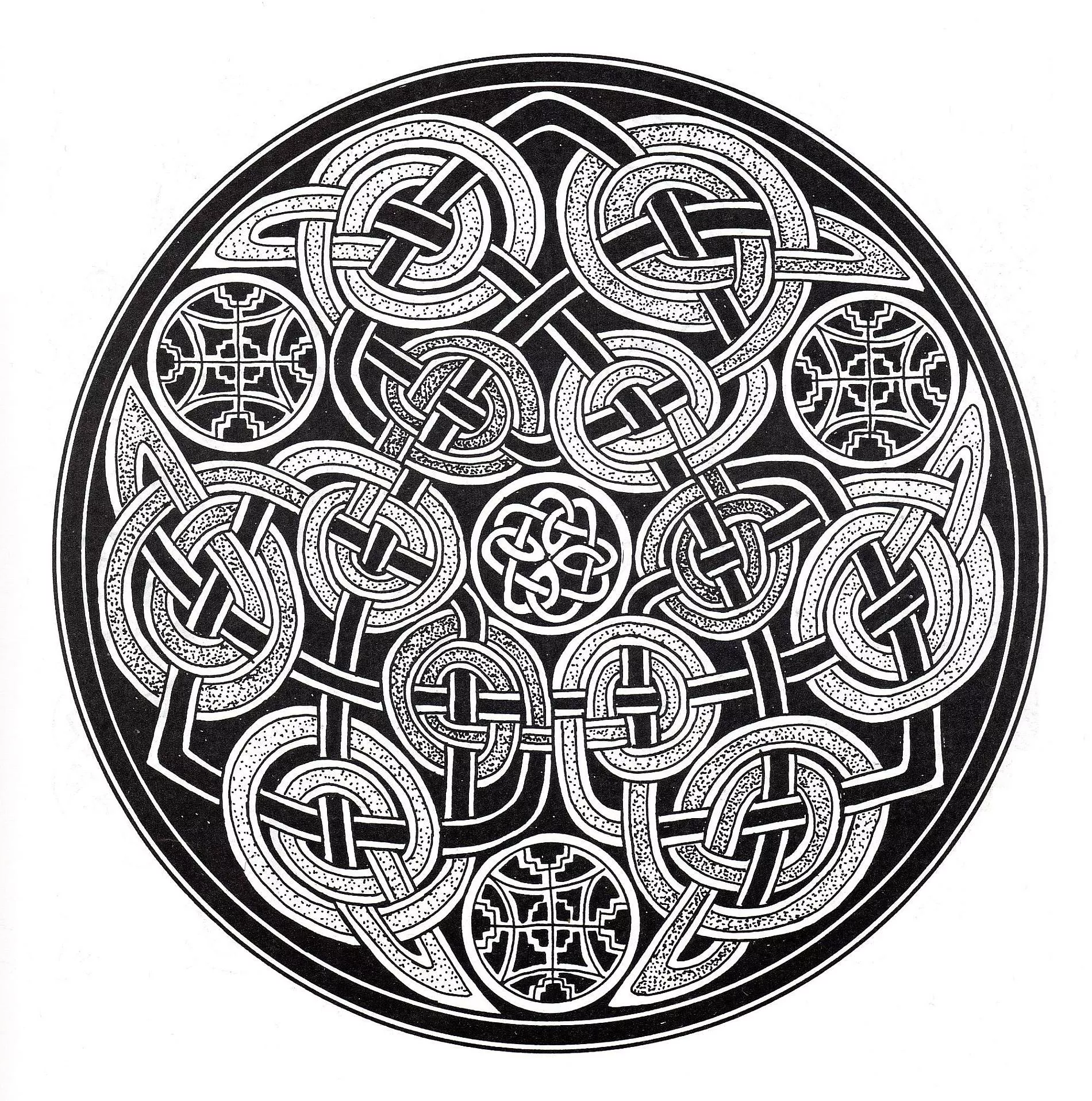 Colorear-mandala-arte-celta-11 (Patrones geométricos)