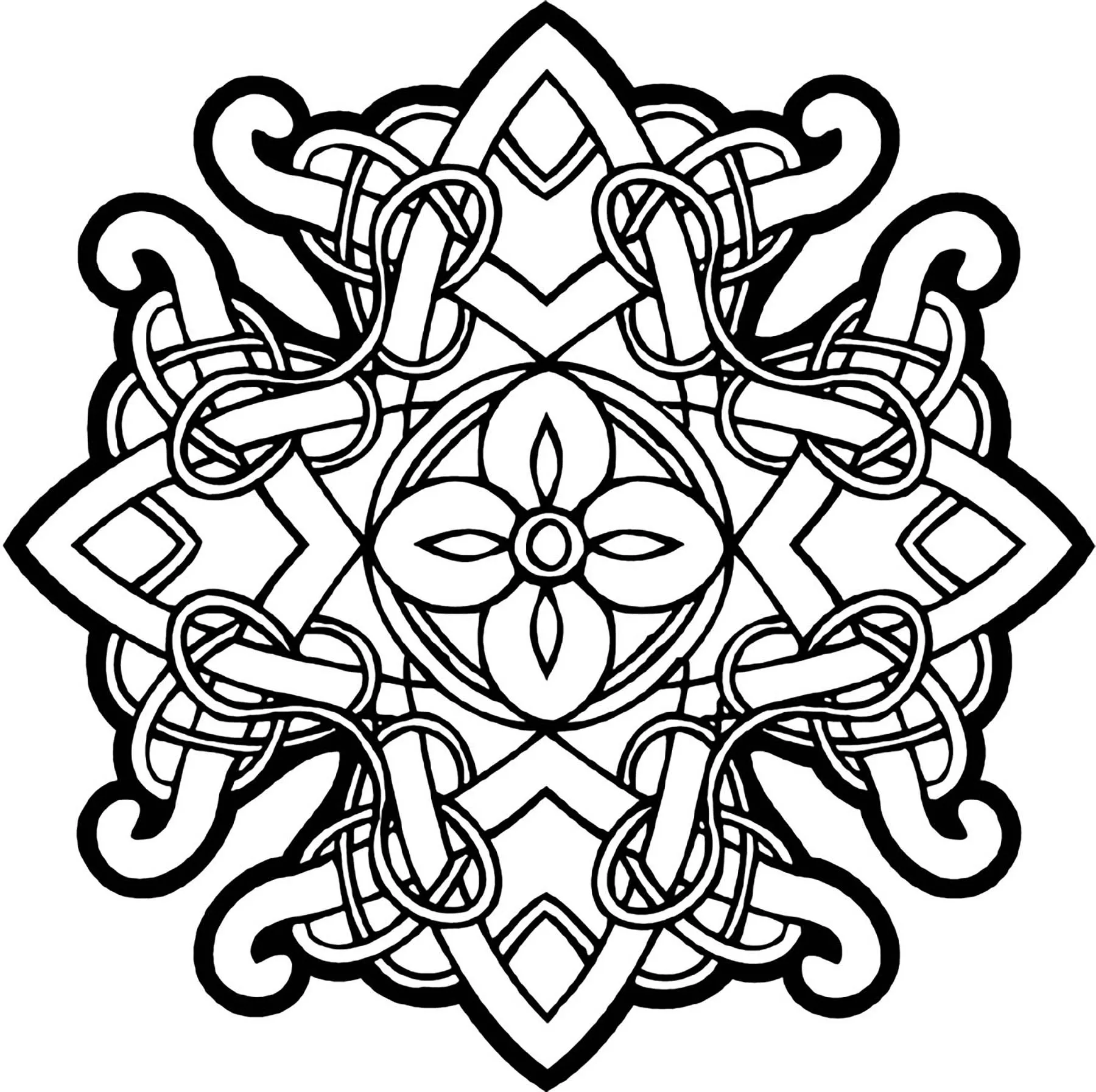Colorear-mandala-arte-celta-26 (Patrones geométricos)