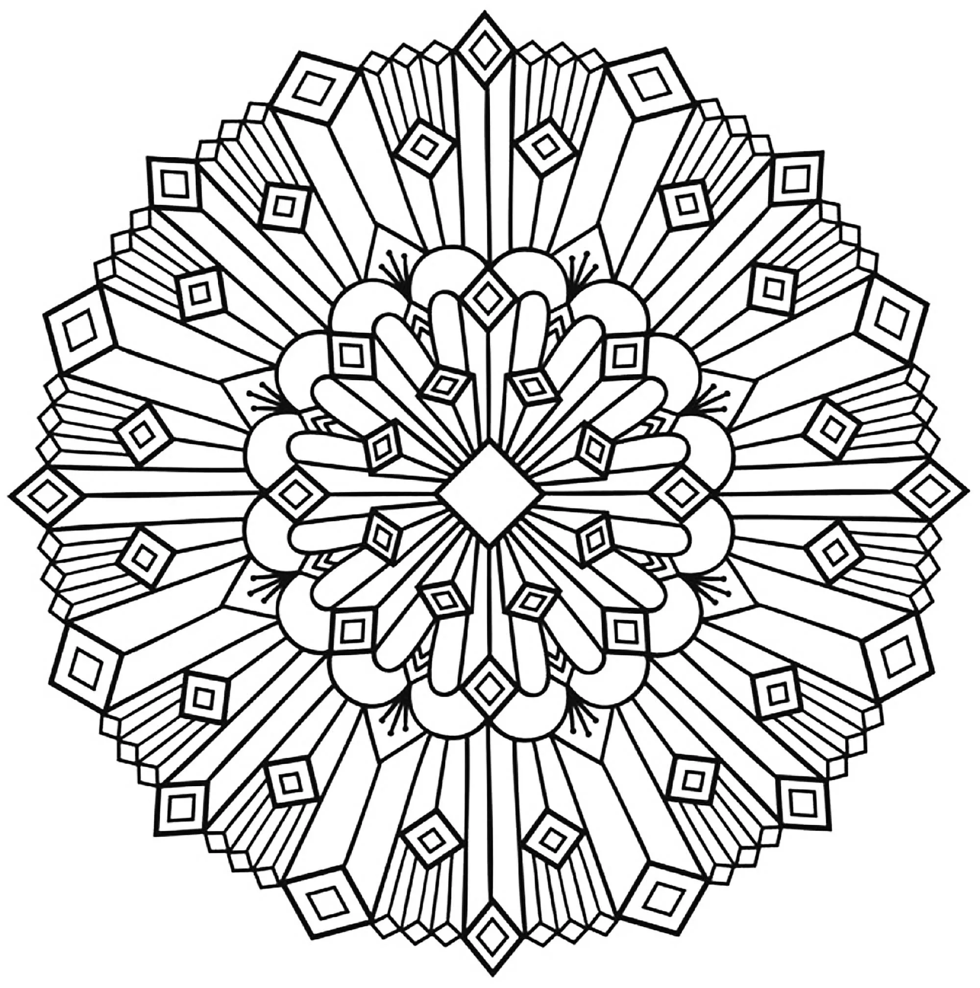Mandala-art-deco-simple (Patrones geométricos)