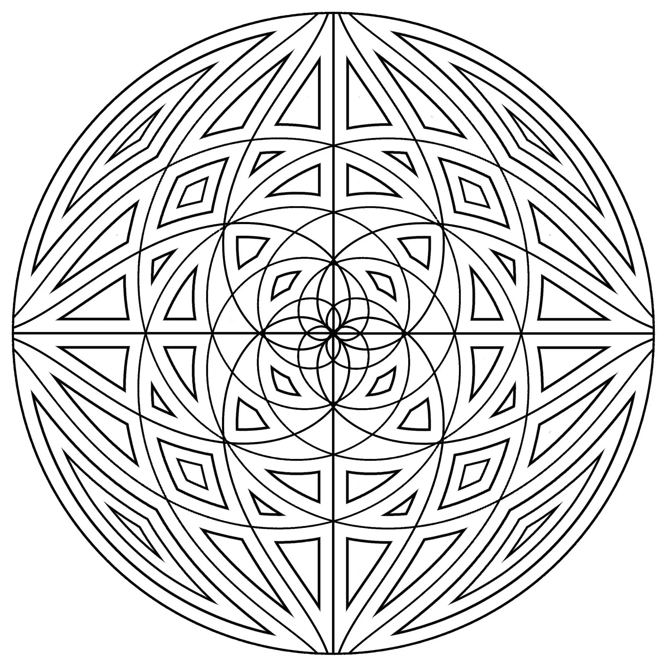 Mandala-con-líneas-concéntricas (Patrones geométricos)