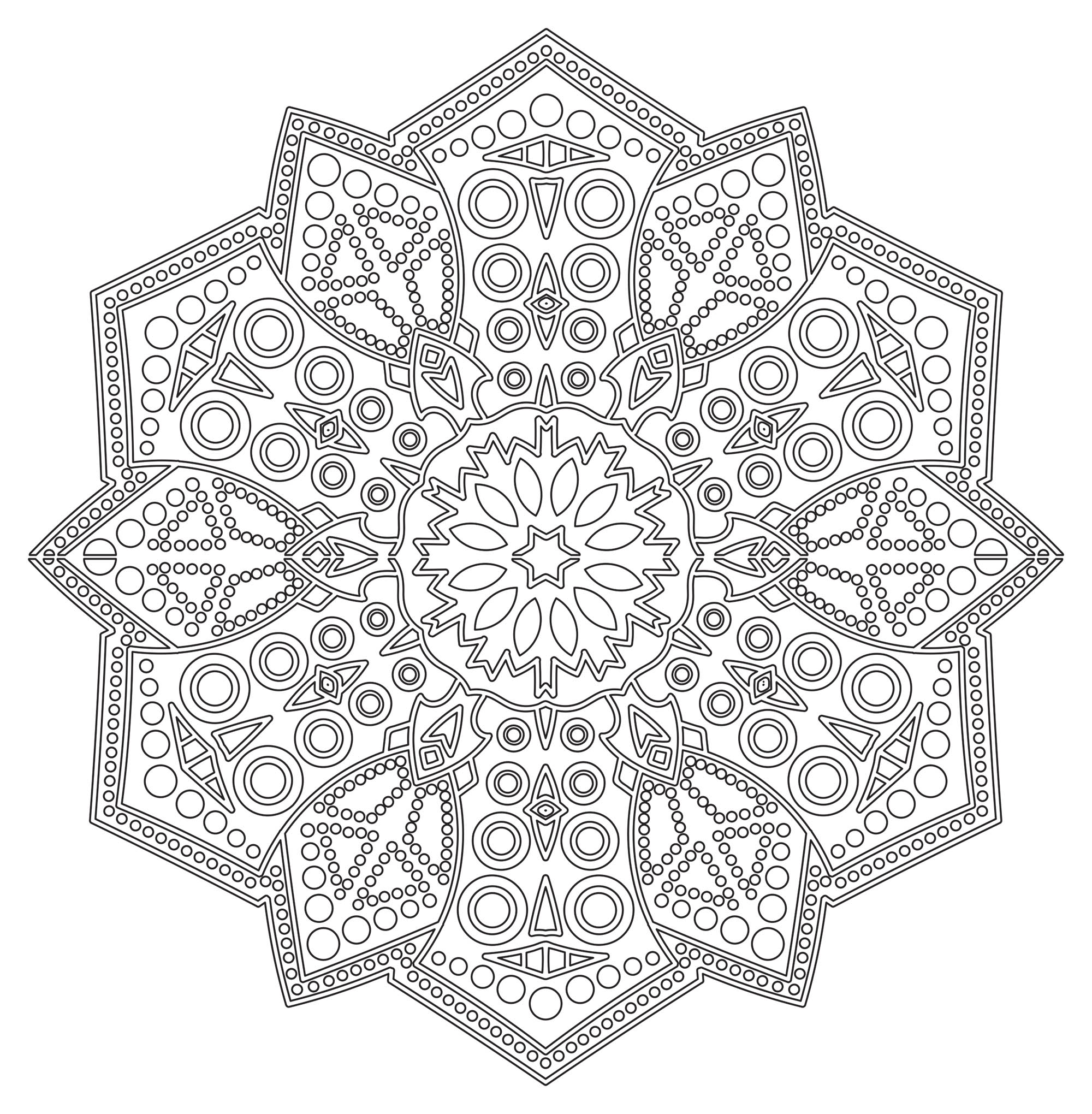Mandala Antiestrés "dentelles" (Patrones geométricos)
