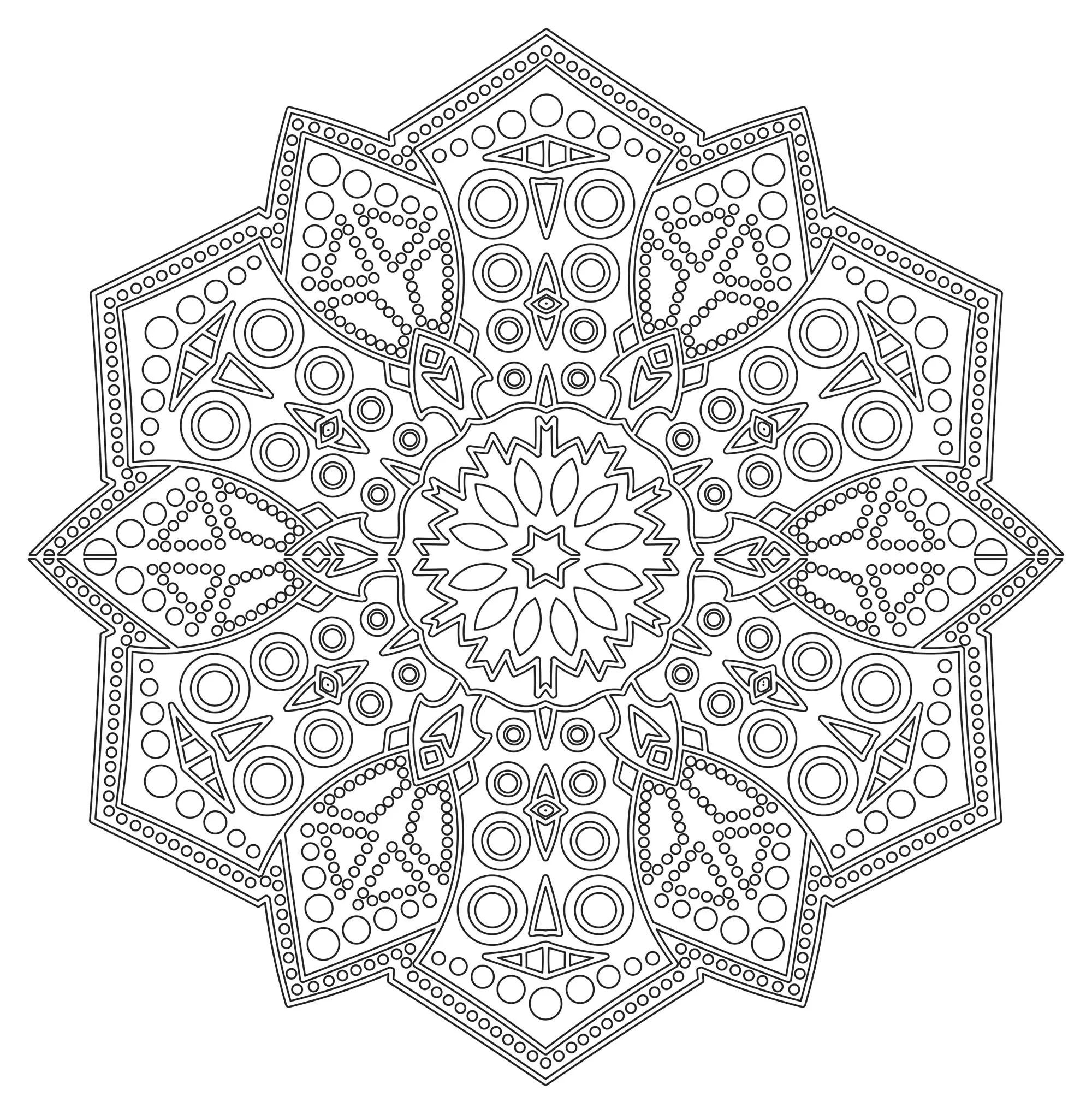 Mandala Antiestrés "dentelles" (Patrones geométricos)