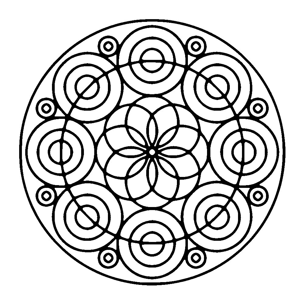 Diferentes tipos de círculos en un mandala (Patrones geométricos)