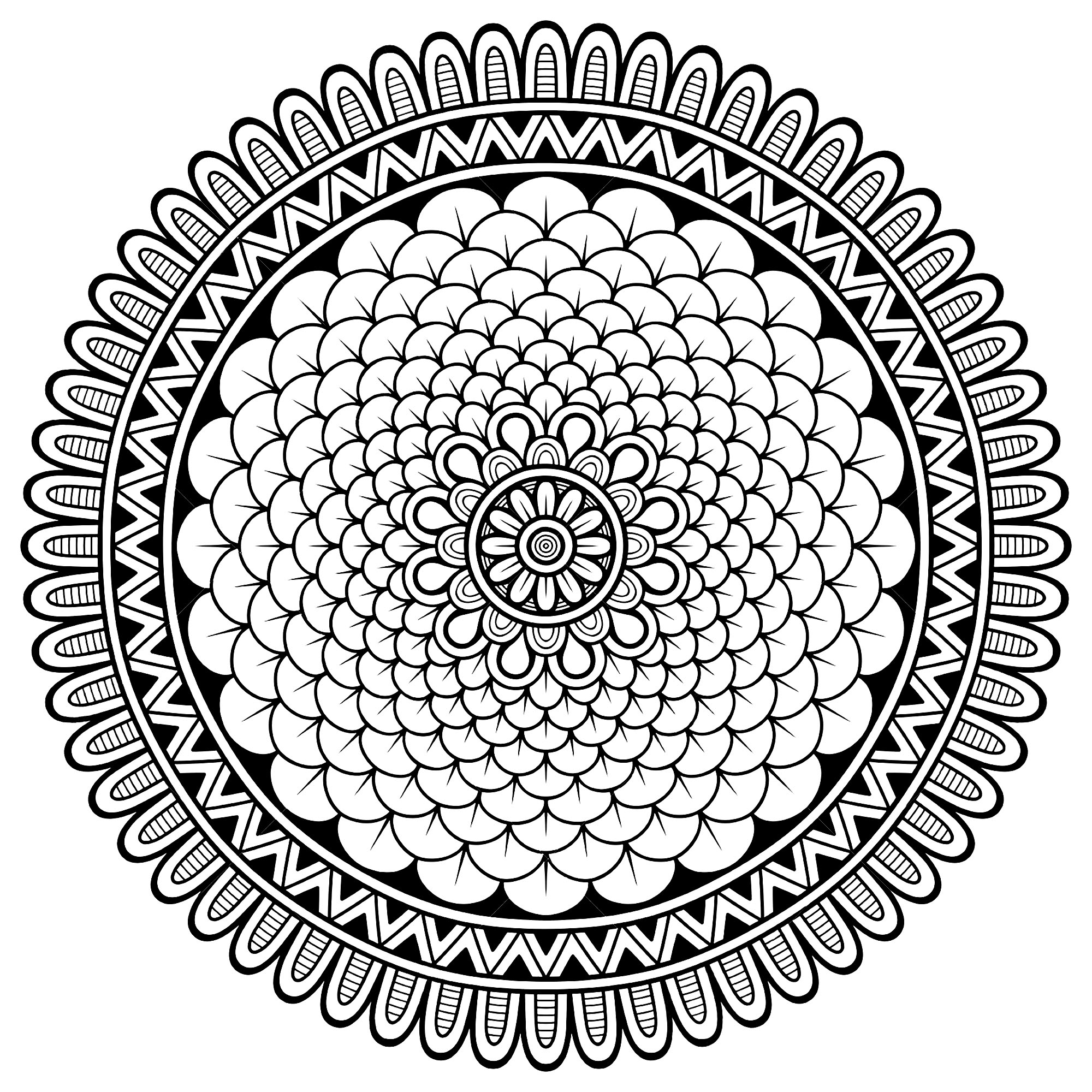 Patrones geométricos : Colorear-adulto-mandala-niño-pétalos Patrones geométricos : Colorear-adulto-mandala-niño-pétalos