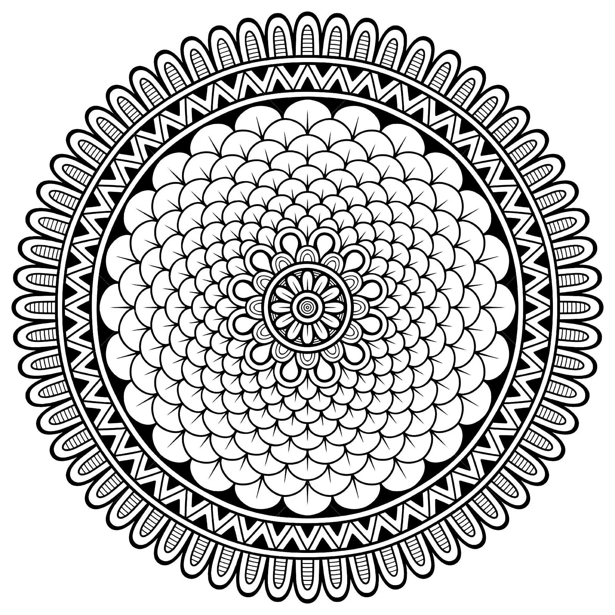 Colorear-adulto-mandala-niño-pétalos (Patrones geométricos)