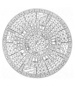 Mandala A Colorier Motifs Geometriques  7 