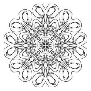 Déjese llevar por este magnífico mandala de formas elegantes y armoniosas. Utiliza las técnicas que mejor conozcas para realzarlo (Patrones geométricos)