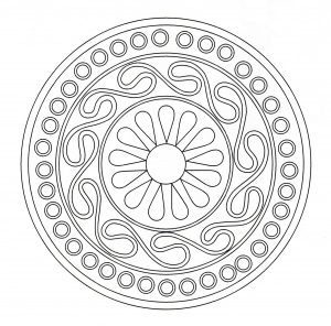 Si lo que buscas es armonía, este mandala de gran calidad te encantará. Depende de ti encontrar el mejor método y técnica para colorearlo (Patrones geométricos)