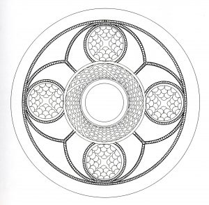 Relájate con este hermoso mandala de formas muy regulares y simétricas, dibujado con gran talento (Patrones geométricos)