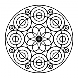 Diferentes tipos de círculos en un mandala