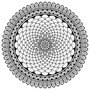Colorear Adulto Mandala Niño Pétalos
