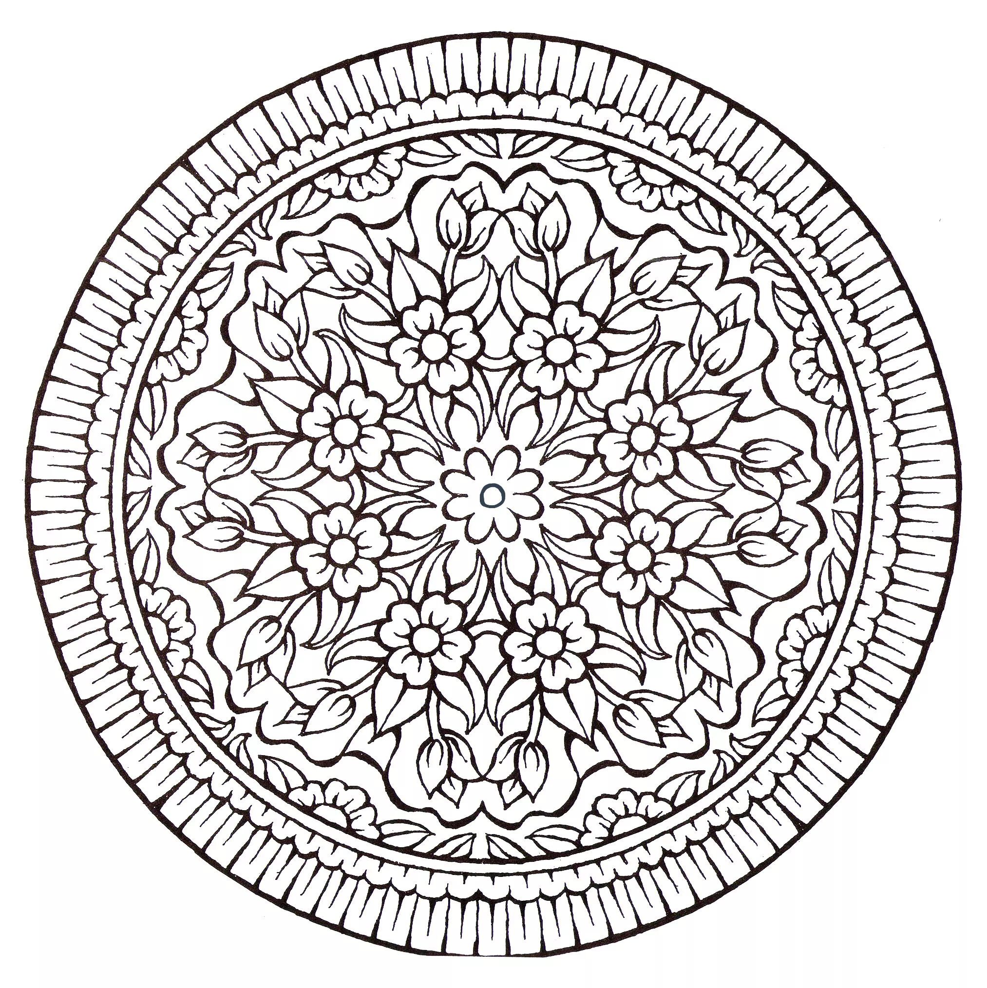 Mandala de estilo vintage (Flores y vegetación)