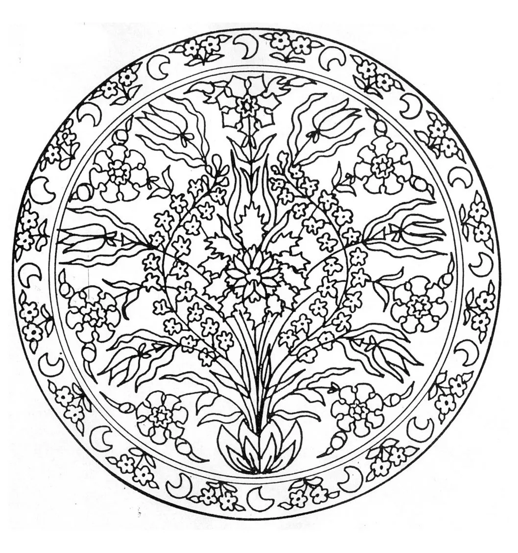 Mandala de flores (Flores y vegetación)