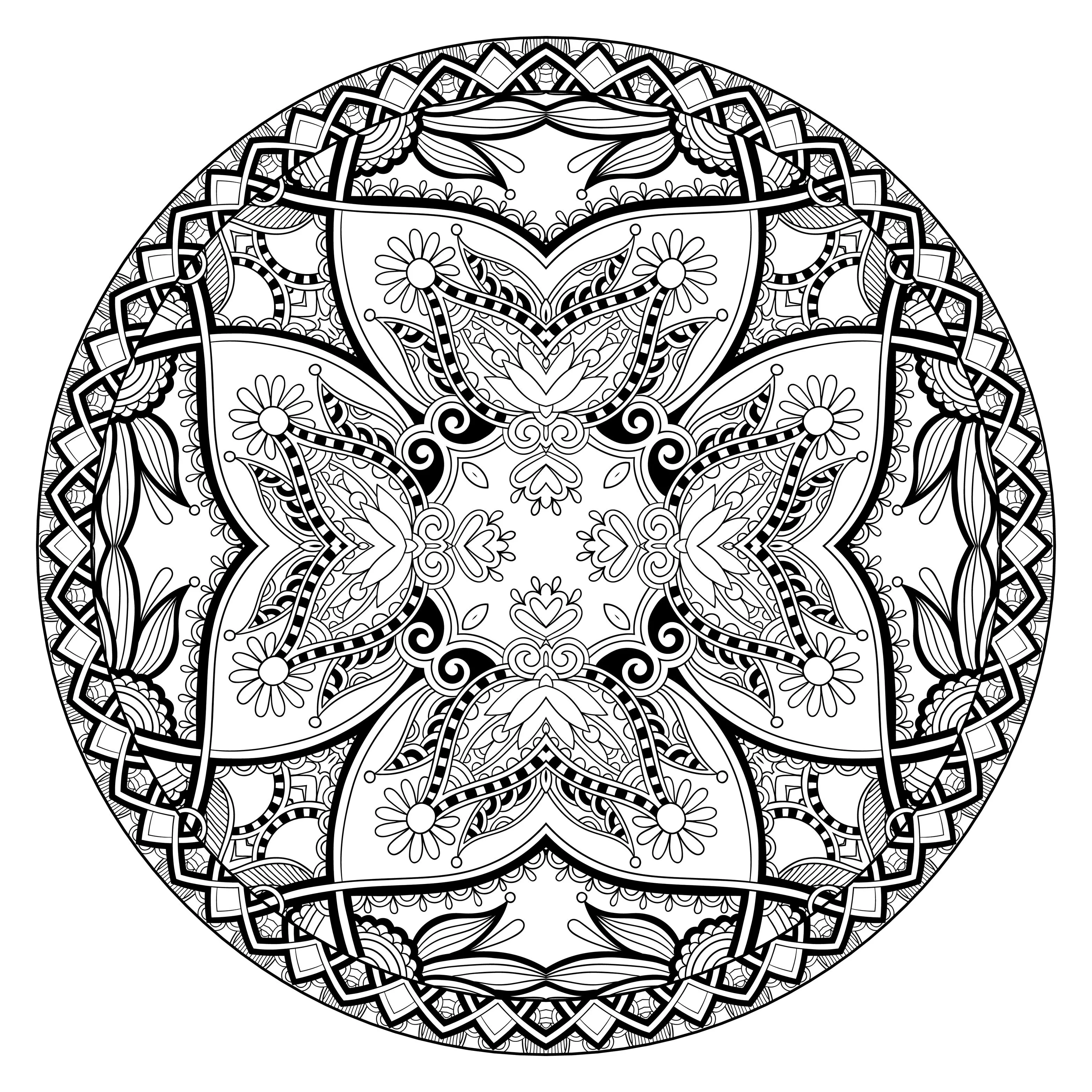 Un magnífico mandala regular (Flores y vegetación)