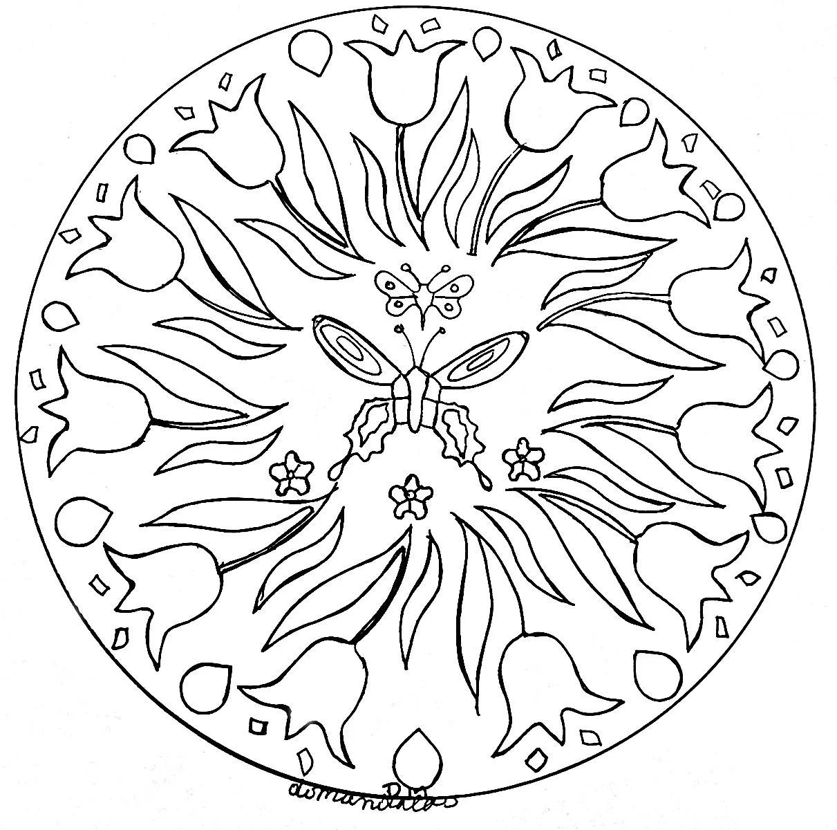 Mandala floral exclusivo (Flores y vegetación)