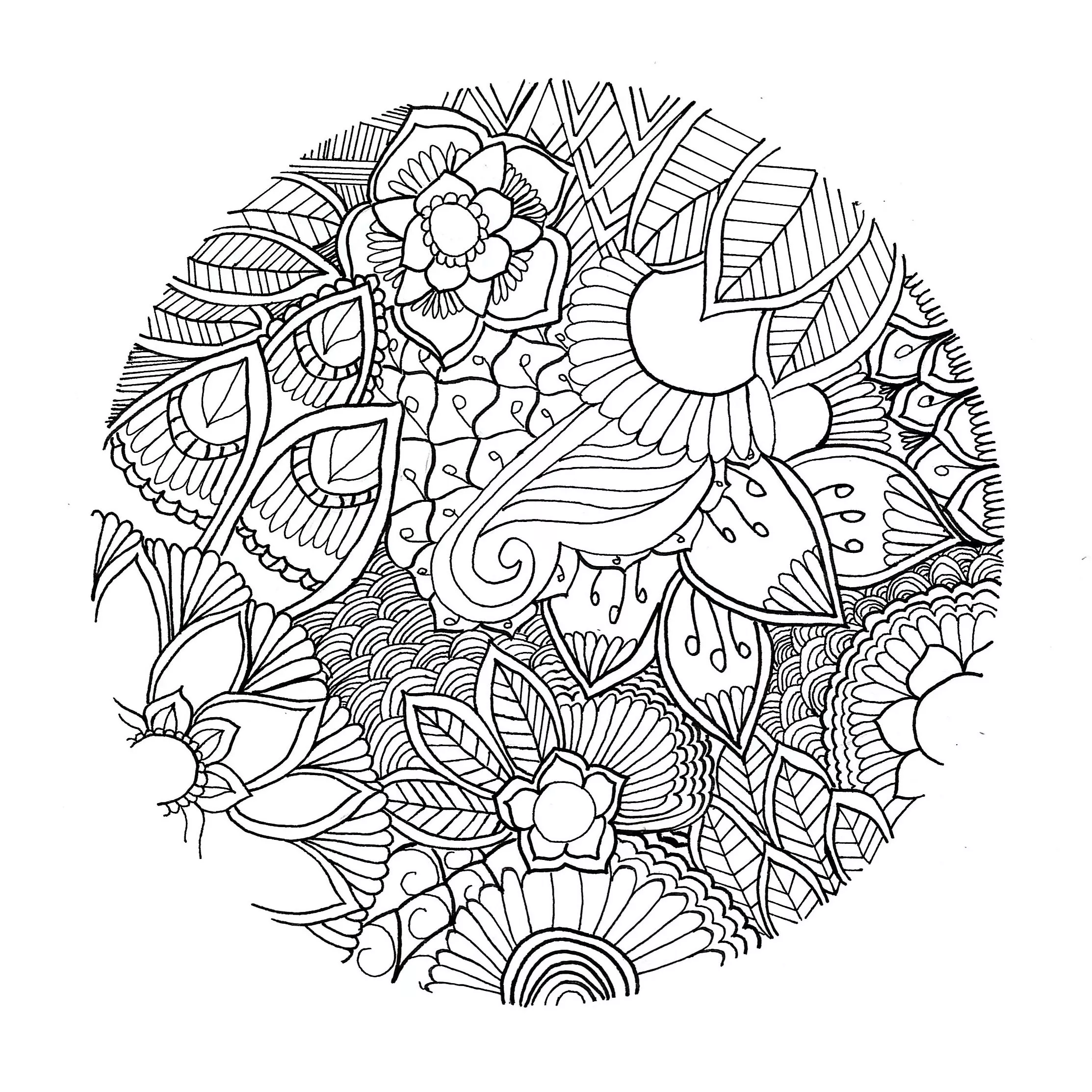 Varias flores en círculo (Flores y vegetación)