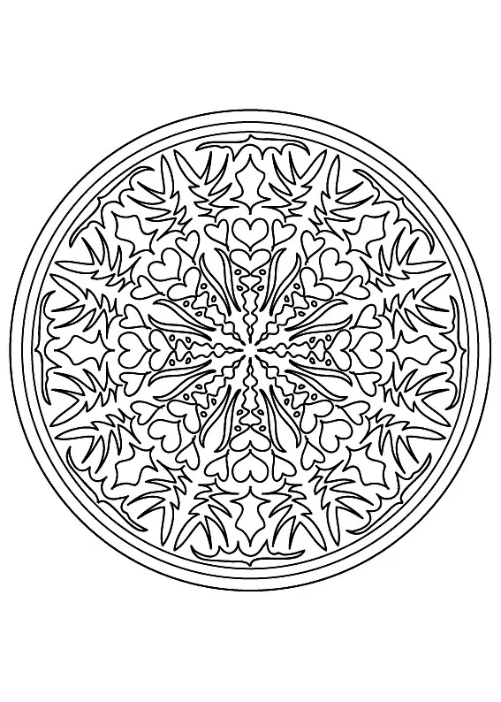 Mandala exclusivo sobre el tema de la vegetación (Flores y vegetación)
