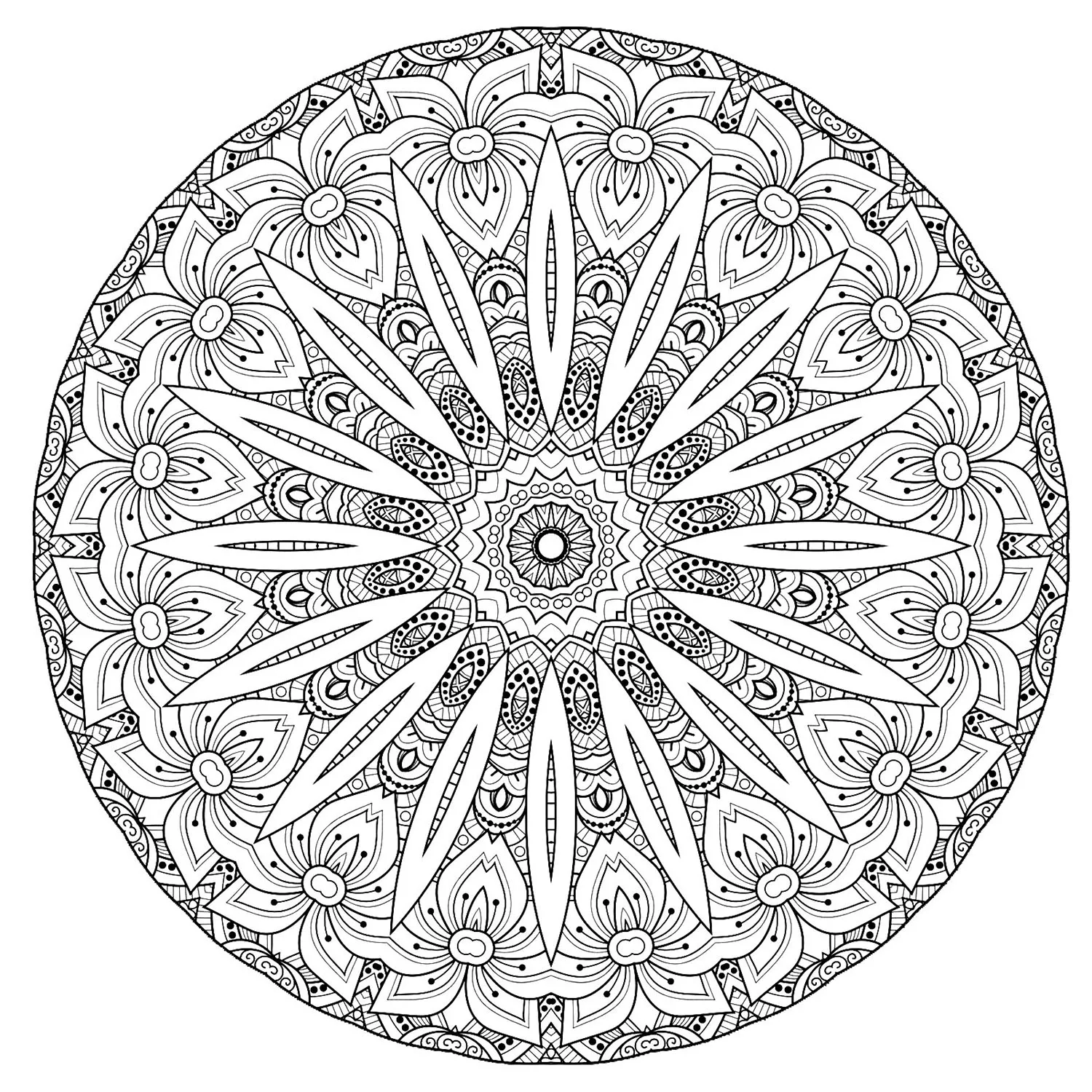 Mandala de alta calidad (Flores y vegetación)