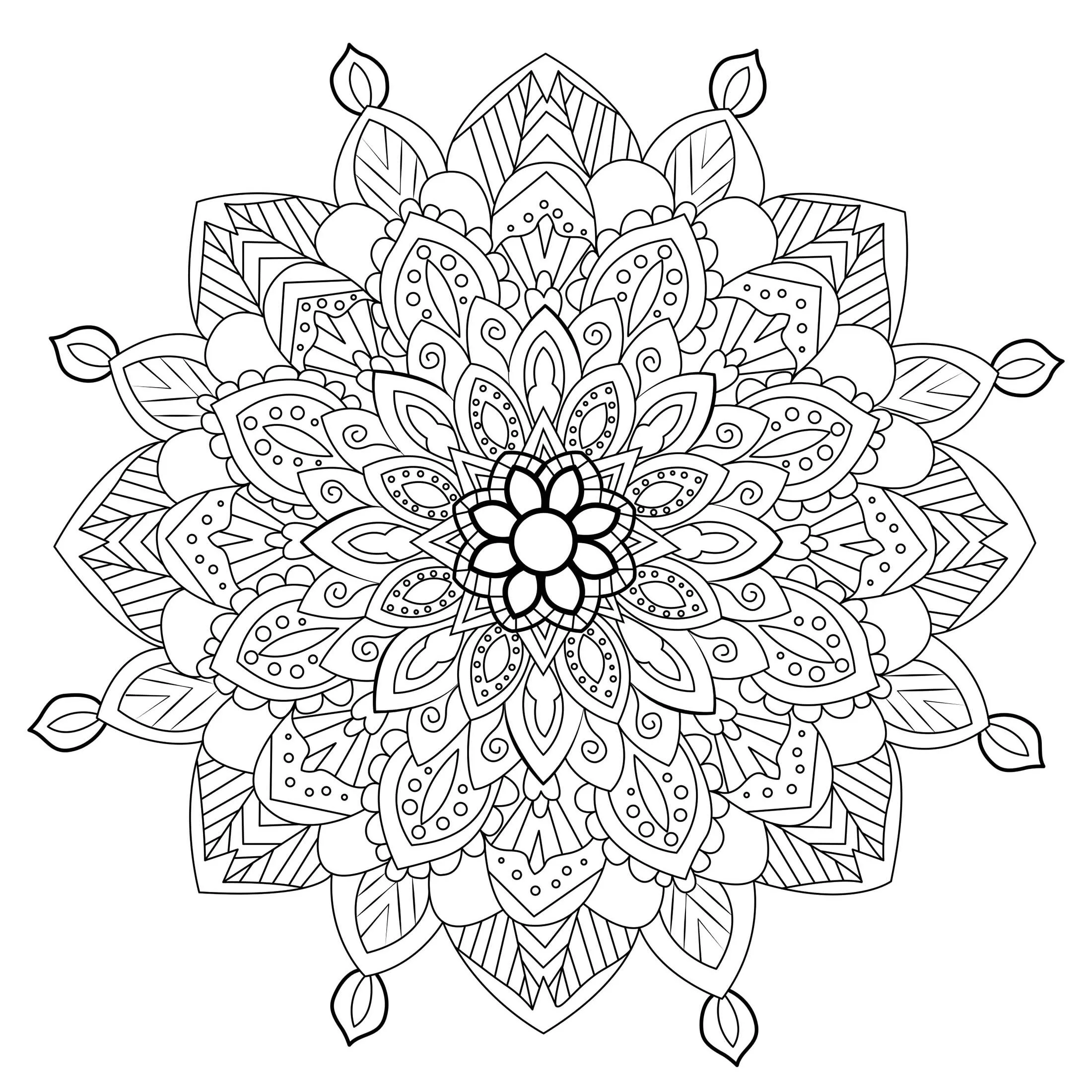 Mandala Antiestrés fleuri (Flores y vegetación)