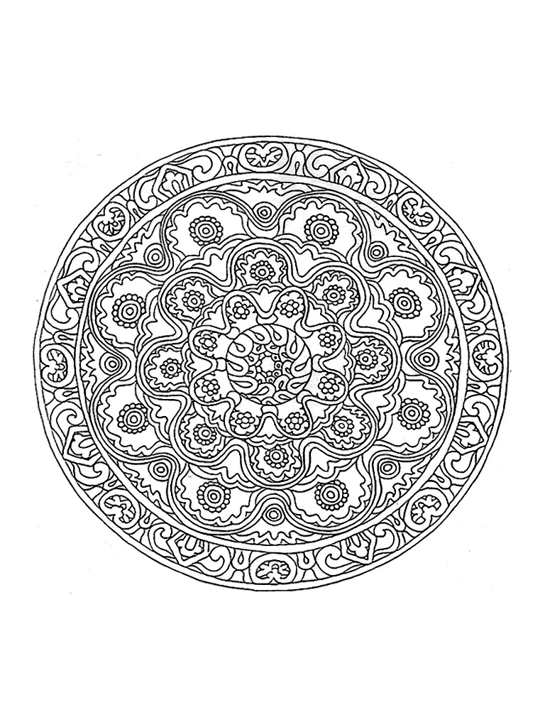 Precioso mandala de plantas con todo lujo de detalles (Flores y vegetación)